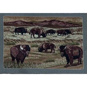 New Tapestry Panel Buffalo Approx. 18" x 12" Piece/Panel